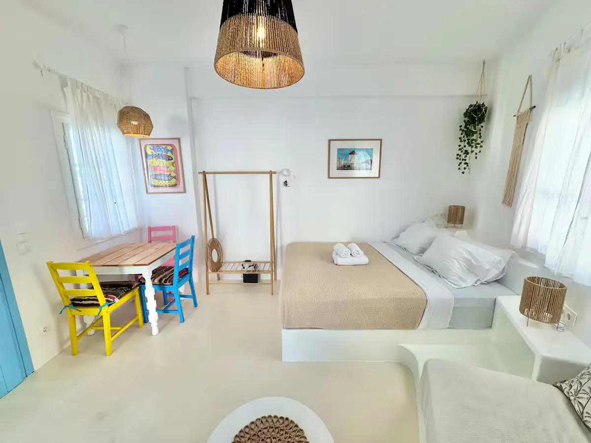 Windmills studio with rooftop terrace bedroom